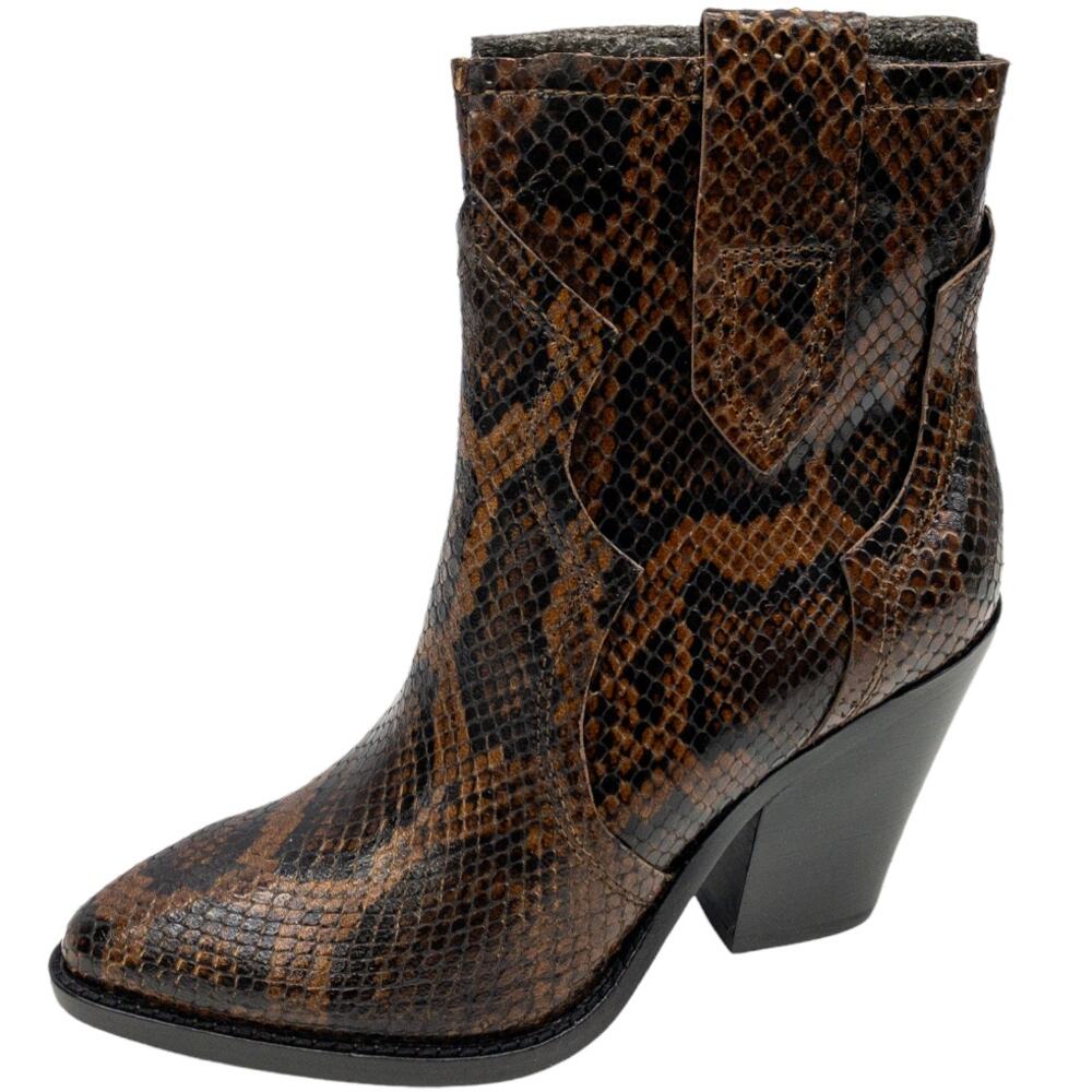 Ash Brown Snake Python Esquire Pointed Toe Leathe… - image 1